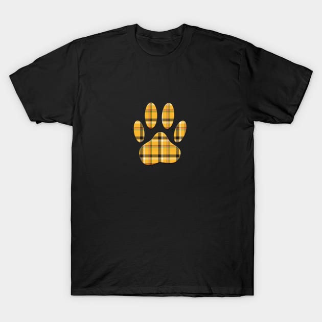 Tartan Dog Paw Print T-Shirt by Braznyc